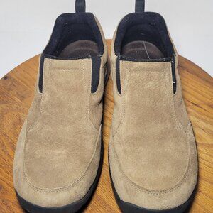 Cabelas Womens Beige Suede and Black Casual Slip on Sneakers Size 9 M